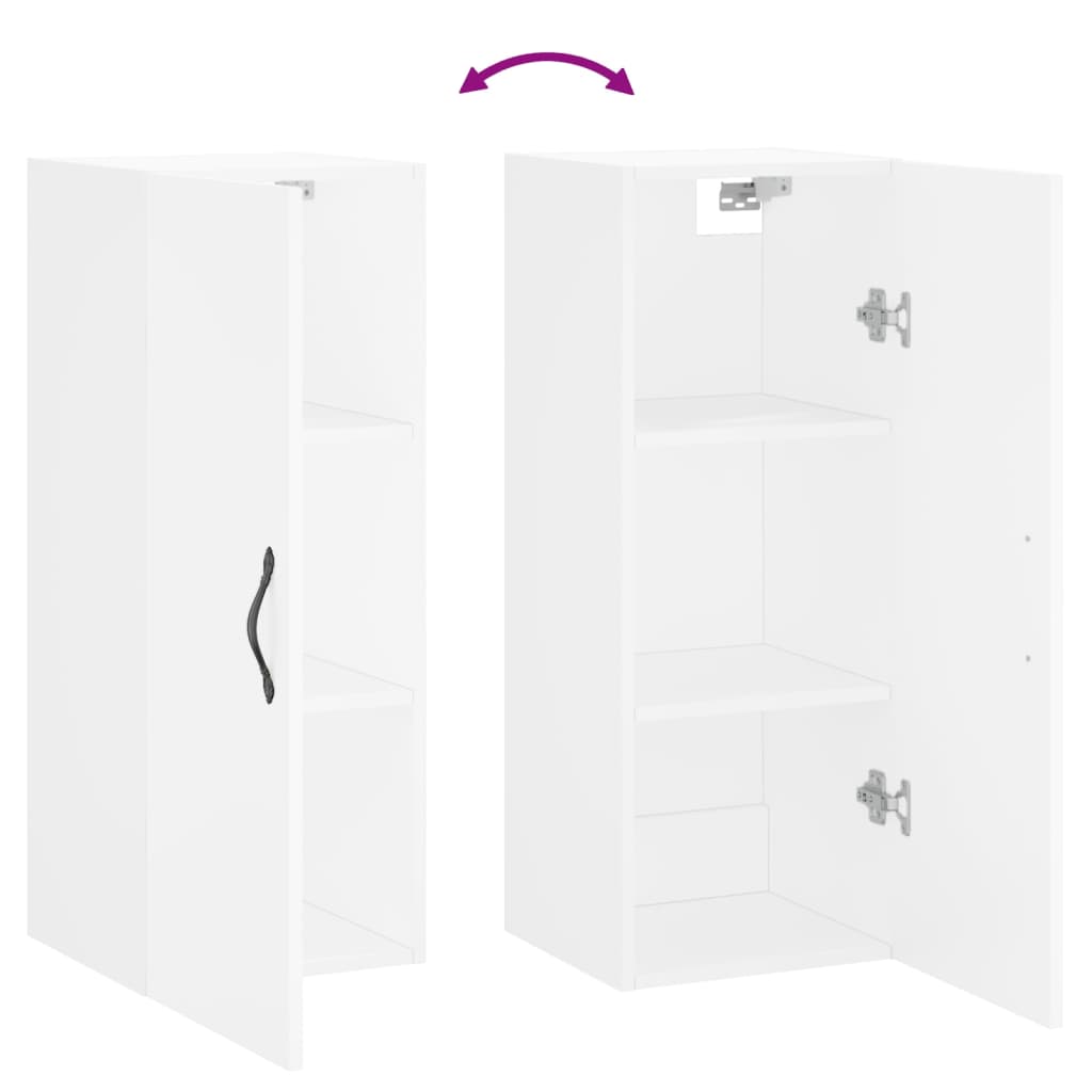 Mobile a Parete Bianco 34,5x34x90 cm in Legno Multistrato - homemem39