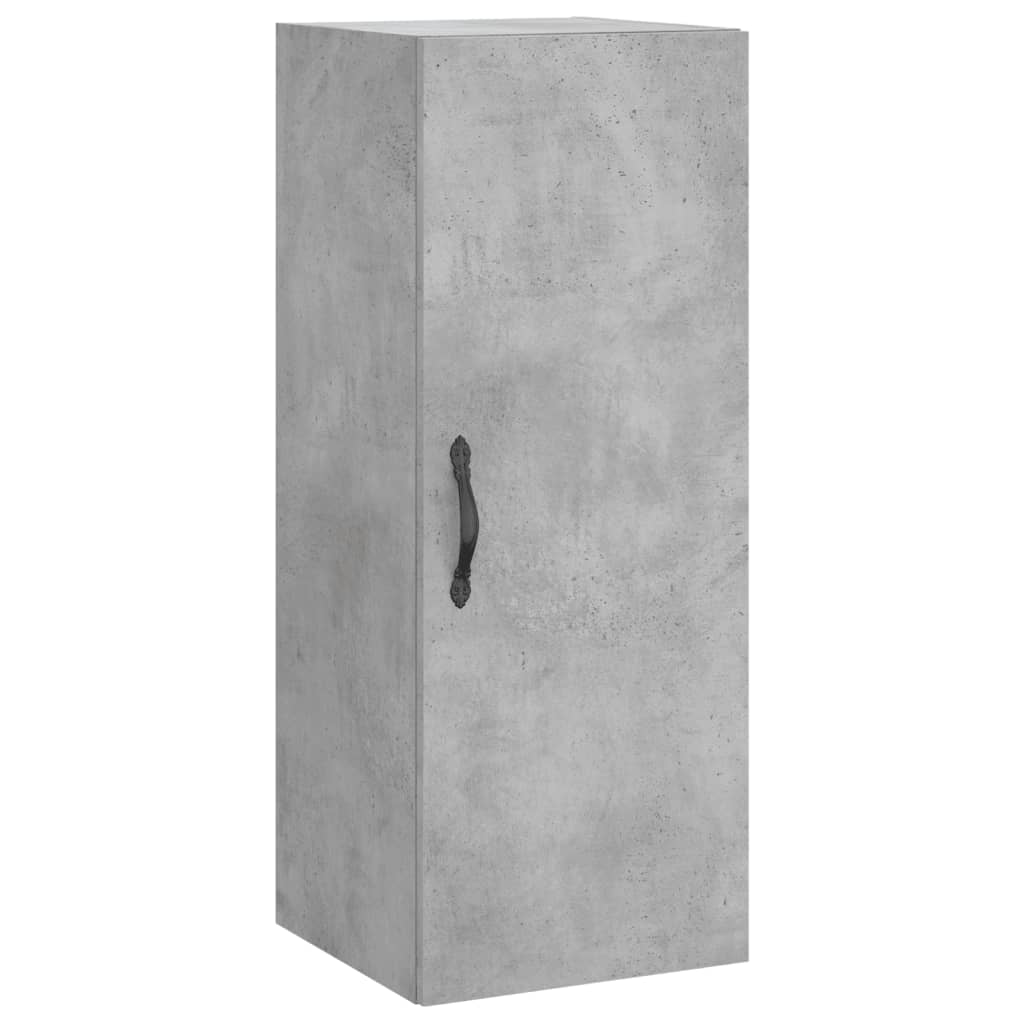 Mobile a Parete Grigio Cemento 34,5x34x90 cm Legno Multistrato - homemem39