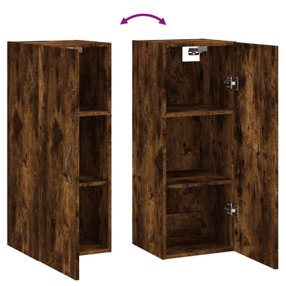 Mobile a Parete Rovere Fumo 34,5x34x90 cm in Legno Multistrato - homemem39