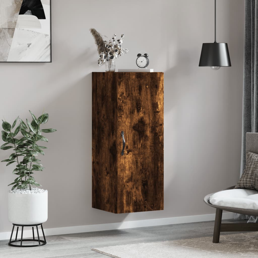 Mobile a Parete Rovere Fumo 34,5x34x90 cm in Legno Multistrato - homemem39