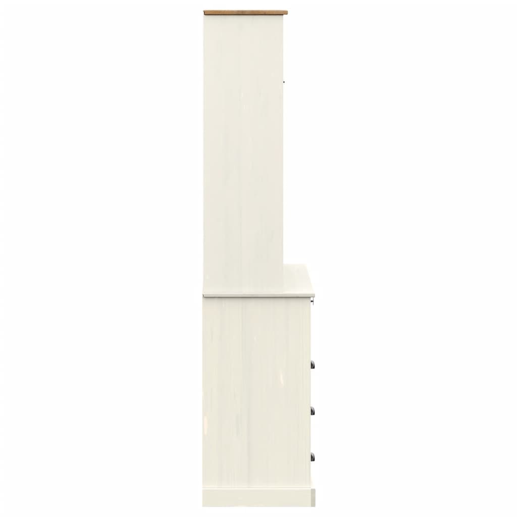 Credenza VIGO Bianca 80x40x176 cm in Legno Massello di Pino