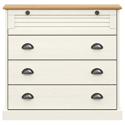 Credenza VIGO Bianca 80x40x176 cm in Legno Massello di Pino