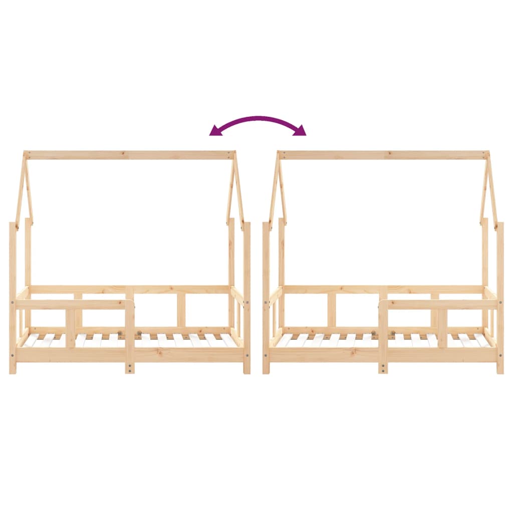 Giroletto per Bambini 70x140 cm in Legno Massello di Pino - homemem39
