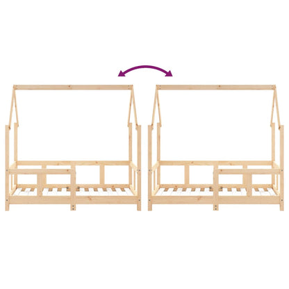 Giroletto per Bambini 70x140 cm in Legno Massello di Pino - homemem39