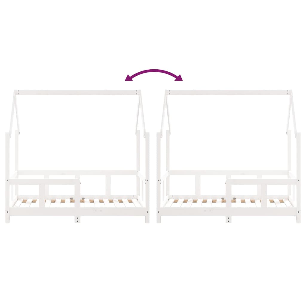 Giroletto per Bambini Bianco 70x140cm in Legno Massello di Pino - homemem39