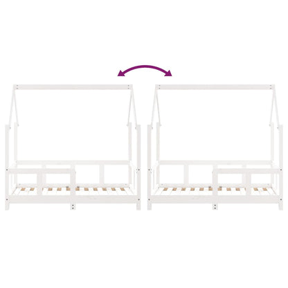 Giroletto per Bambini Bianco 70x140cm in Legno Massello di Pino - homemem39