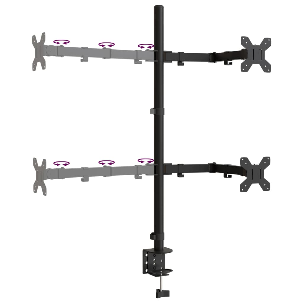 Supporto per Monitor in Acciaio Nero VESA 75/100 mm