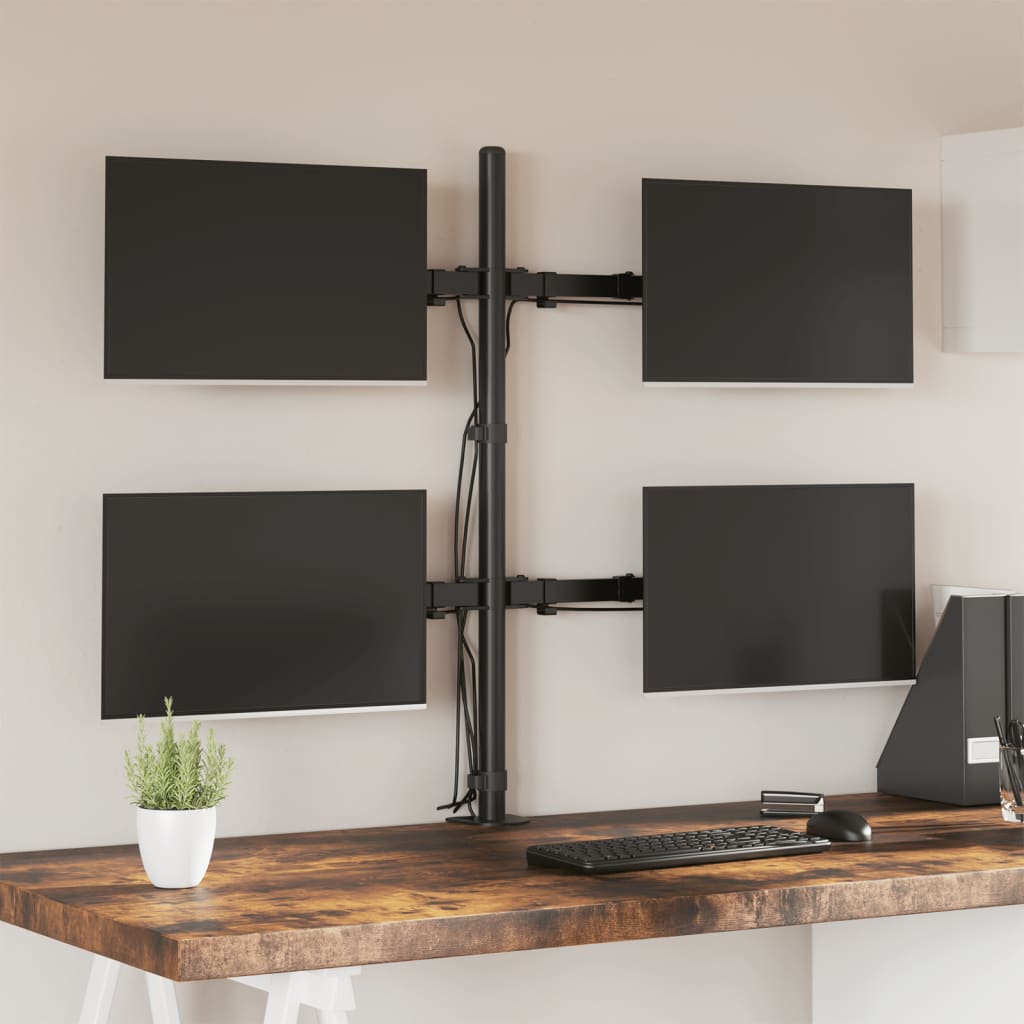 Supporto per Monitor in Acciaio Nero VESA 75/100 mm - homemem39