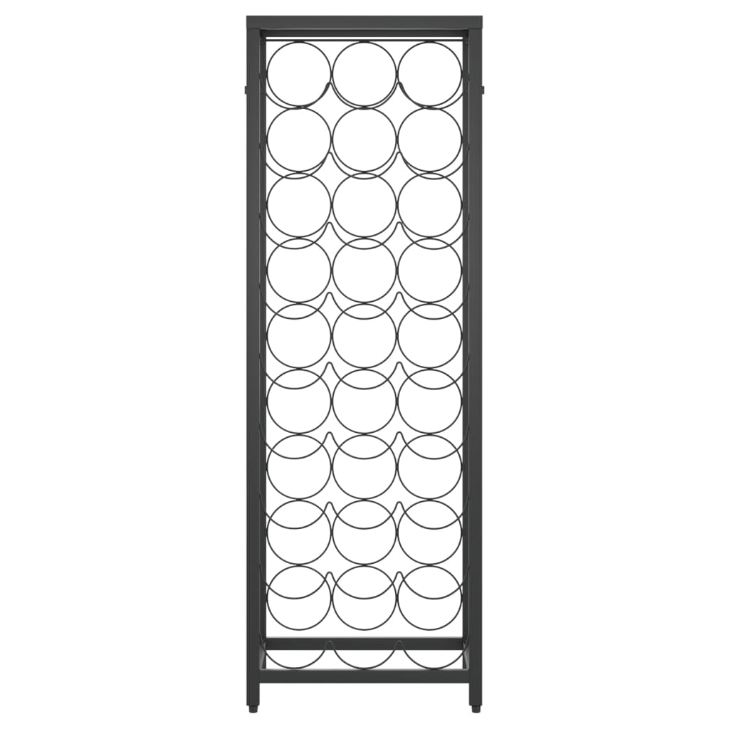 Portavini da 27 Bottiglie Nero 34x18x100cm in Ferro Battuto