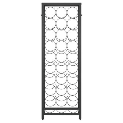 Portavini da 27 Bottiglie Nero 34x18x100cm in Ferro Battuto