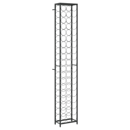 Portavini da 57 Bottiglie Nero 34x18x200cm in Ferro Battuto