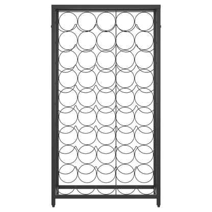 Portavini da 45 Bottiglie Nero 54x18x100cm in Ferro Battuto