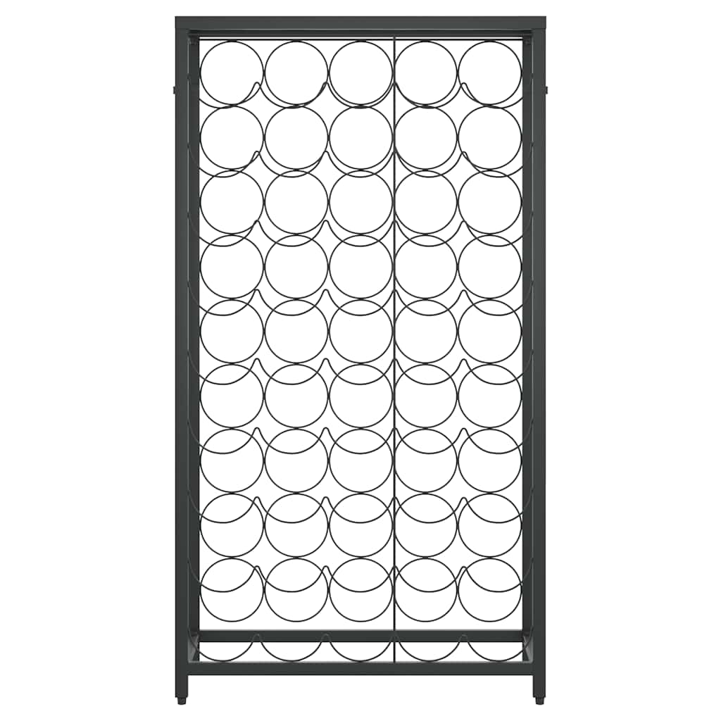Portavini da 45 Bottiglie Nero 54x18x100cm in Ferro Battuto