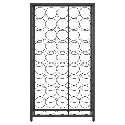 Portavini da 45 Bottiglie Nero 54x18x100cm in Ferro Battuto