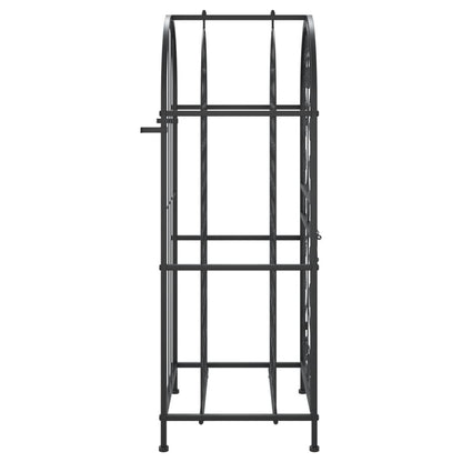 Portavini da 33 Bottiglie Nero 45x36x100cm in Ferro Battuto