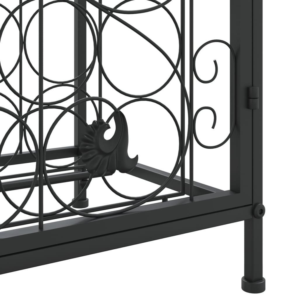 Portavini da 33 Bottiglie Nero 45x36x100cm in Ferro Battuto