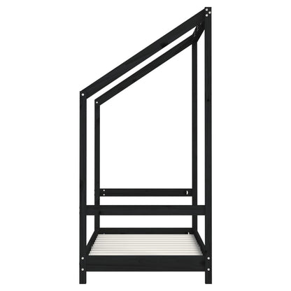 Giroletto per Bambini Nero 2x(70x140) cm Legno Massello di Pino - homemem39