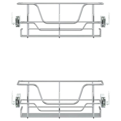 Cestelli in Filo Metallico Estraibili 2 pz Argento 45 cm - homemem39