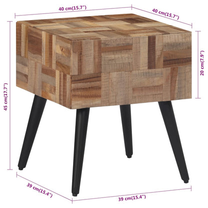 Tavolino 40x40x45 cm Teak Massello di Recupero - homemem39