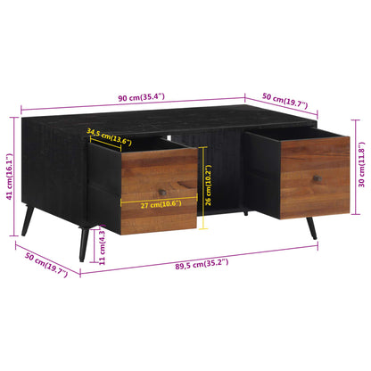 Tavolino da Salotto 90x50x41cm Massello Teak di Recupero