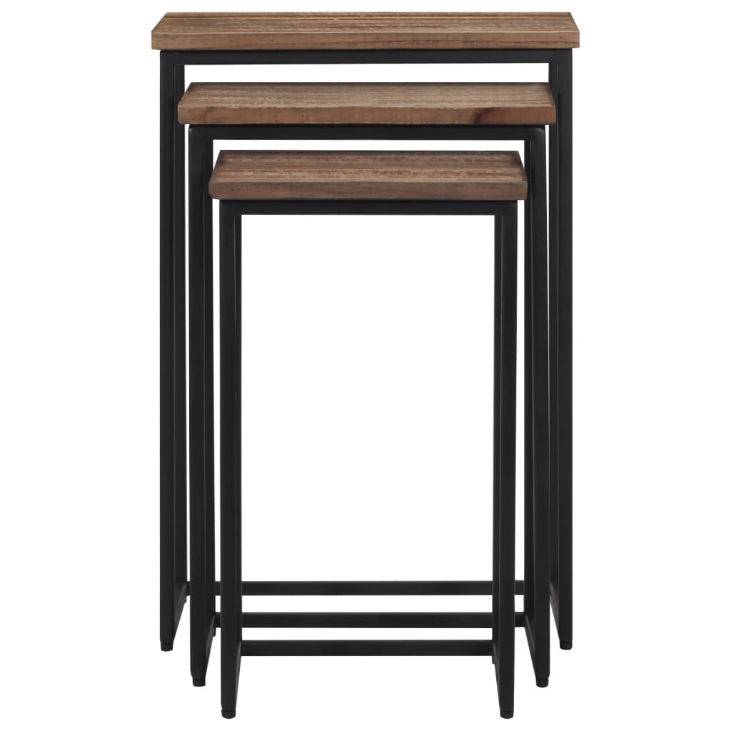 Tavolini a Incastro 3 pz in Legno Massello di Teak