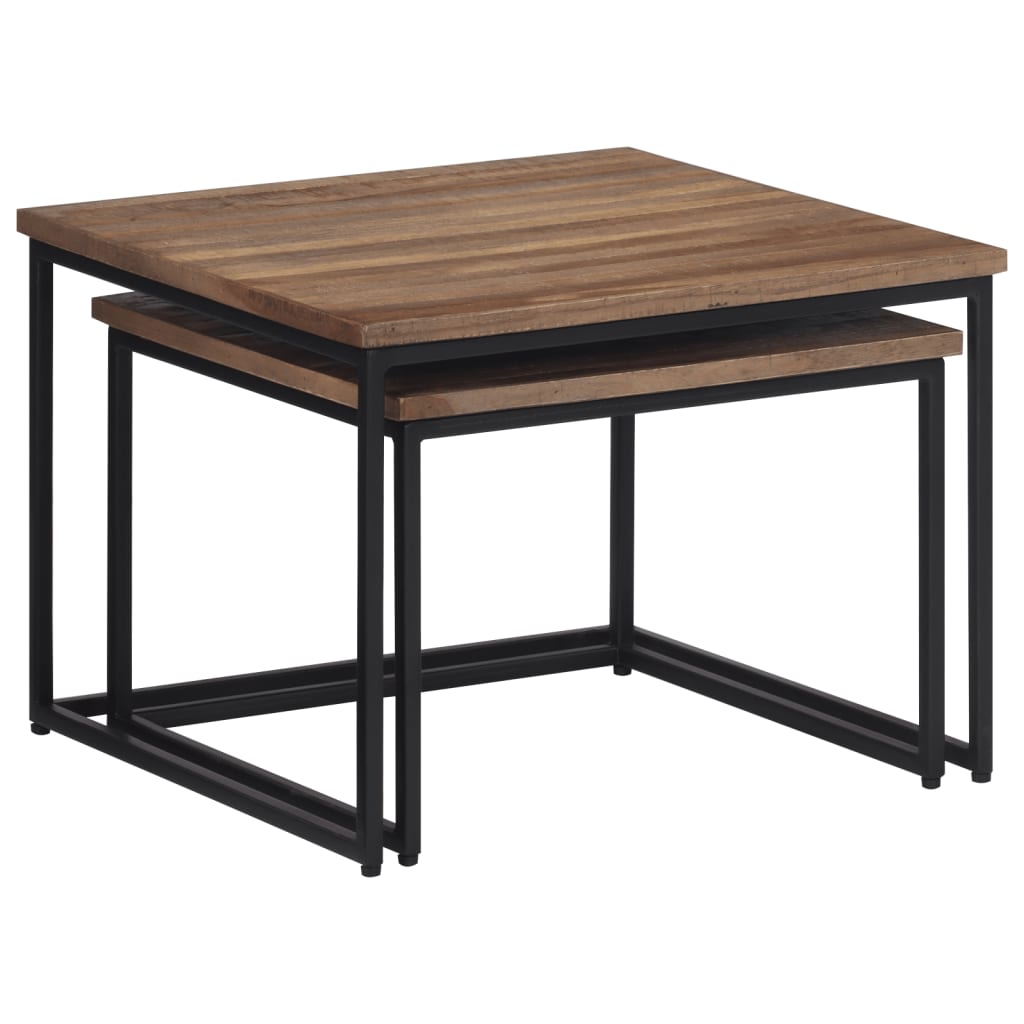 Tavolini a Incastro 2 pz in Legno Massello di Teak | homemem39