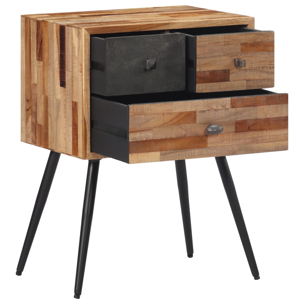 Comodino 47x31,5x60 cm in Legno Massello di Teak - homemem39