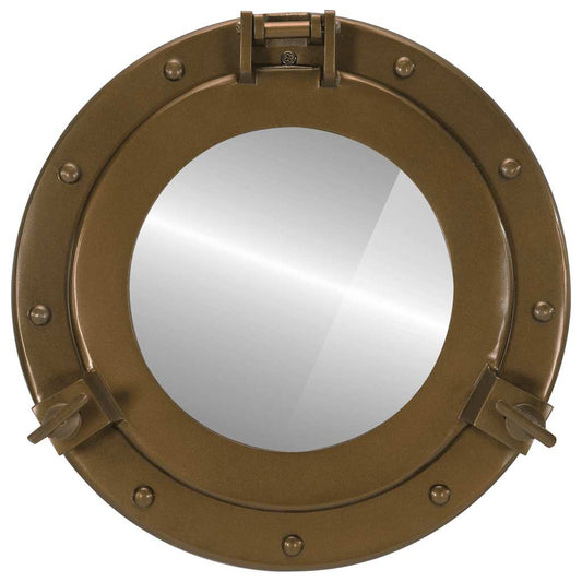 Specchio da Parete Design Oblò Ø30 cm in Alluminio e Vetro