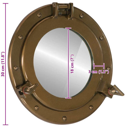 Specchio da Parete Design Oblò Ø30 cm in Alluminio e Vetro | homemem39
