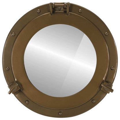 Specchio da Parete Design Oblò Ø38 cm in Alluminio e Vetro