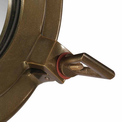 Specchio da Parete Design Oblò Ø38 cm in Alluminio e Vetro