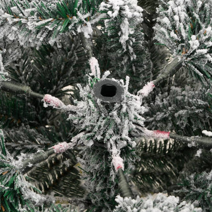 Albero Natale Artificiale Incernierato con Neve Fioccata 150 cm