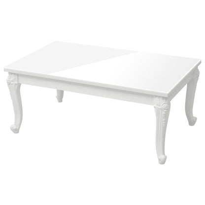 Tavolino da Salotto Bianco Lucido 100x50x42cm Legno Multistrato | homemem39