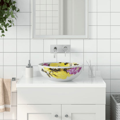 Lavabo da Appoggio Multicolore Rotondo Φ41x14 cm Ceramica - homemem39