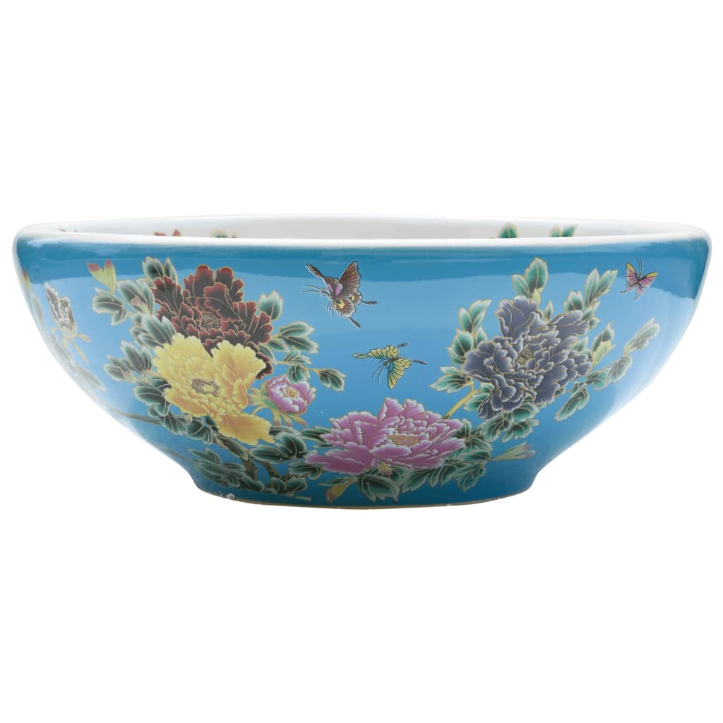 Lavabo da Appoggio Multicolore Rotondo Φ41x14 cm Ceramica