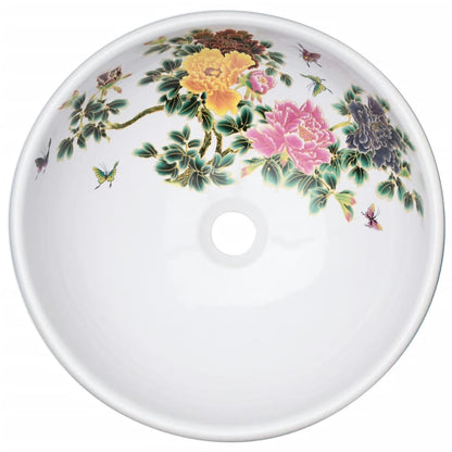 Lavabo da Appoggio Multicolore Rotondo Φ41x14 cm Ceramica