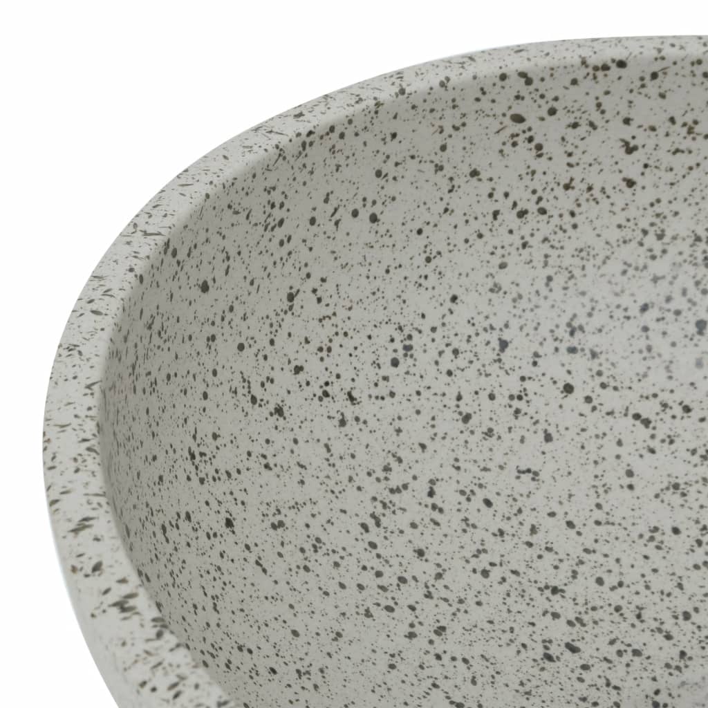 Lavabo da Appoggio Grigio Rotondo Φ41x14 cm Ceramica - homemem39