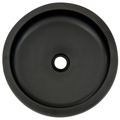 Lavabo da Appoggio Nero e Marrone Rotondo Φ41x14 cm Ceramica