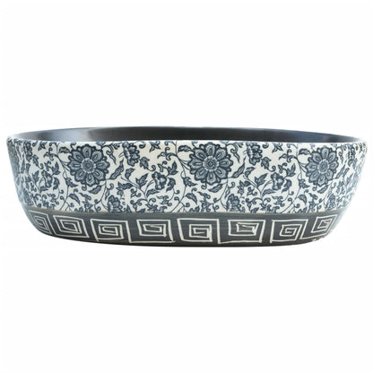 Lavabo da Appoggio Nero e Blu Ovale 47x33x13 cm Ceramica