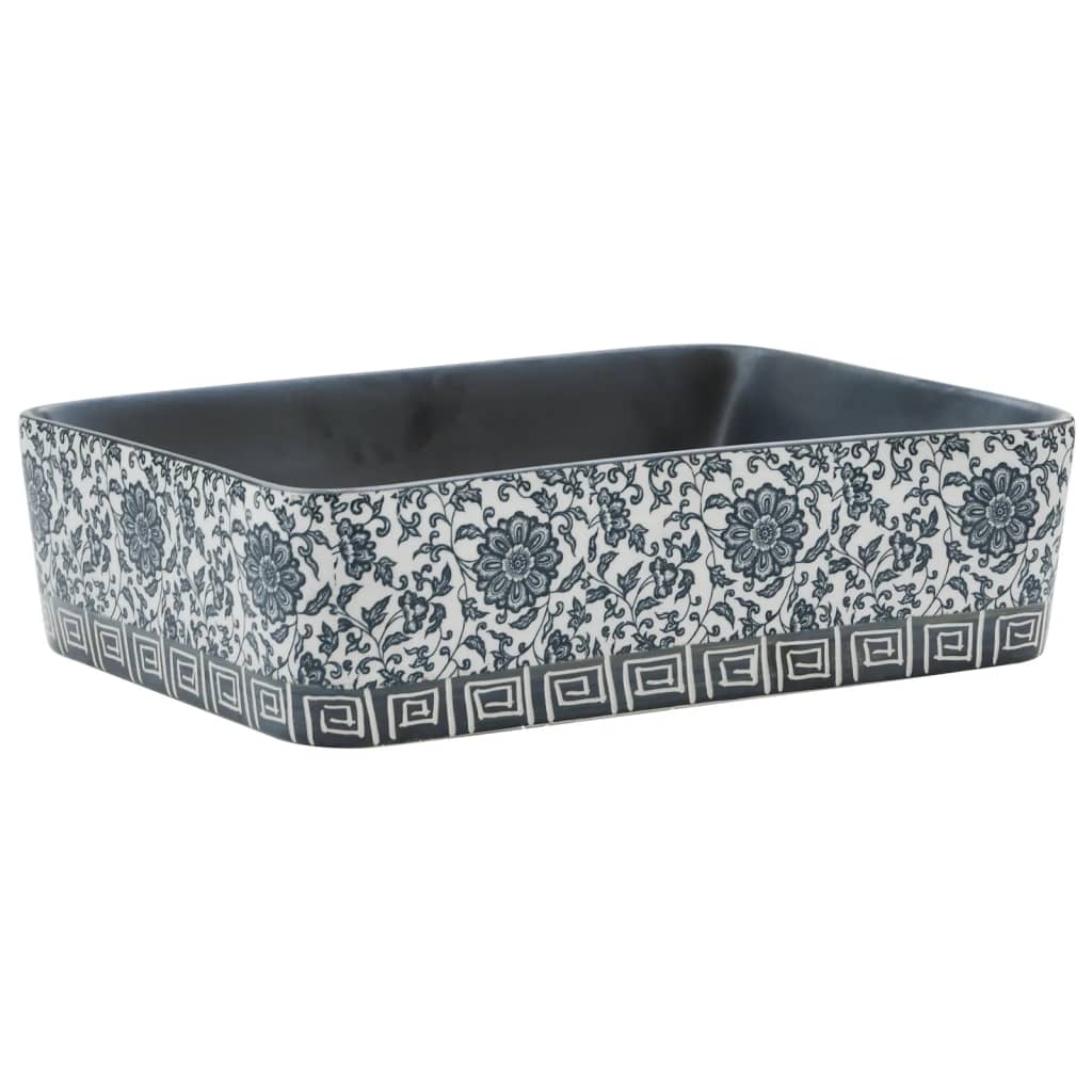 Lavabo Appoggio Nero e Blu Rettangolare 46x35,5x13 cm Ceramica | homemem39