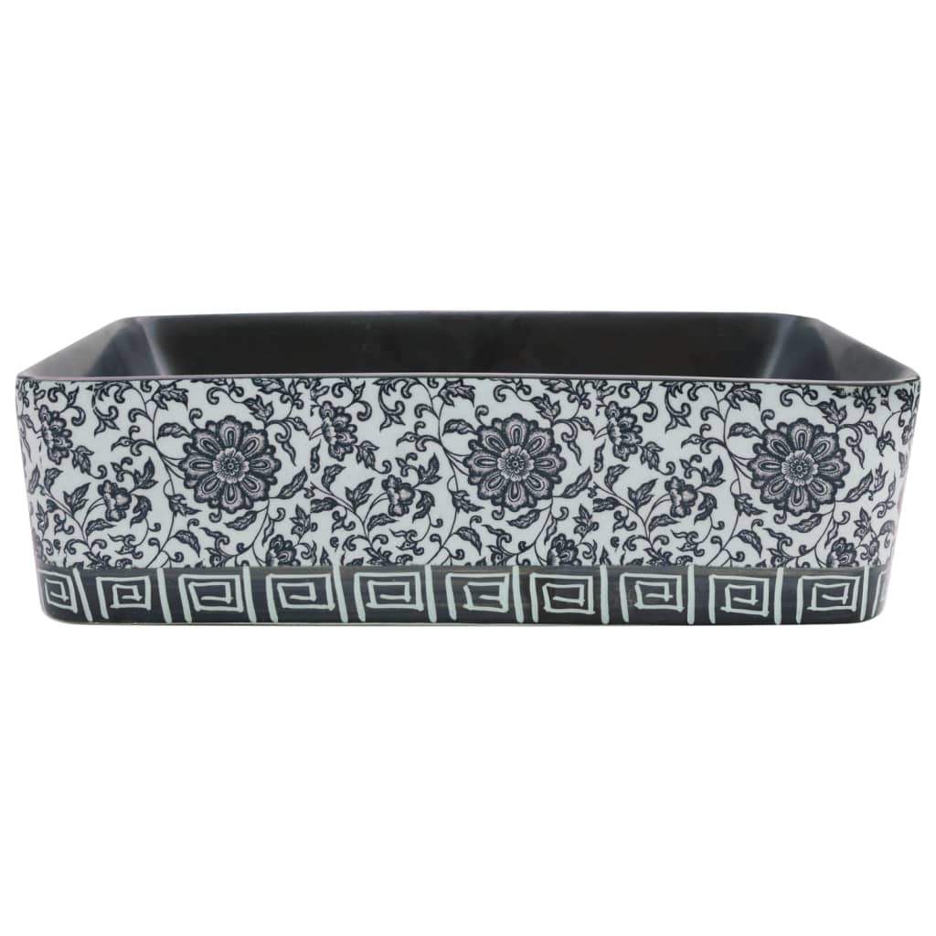 Lavabo Appoggio Nero e Blu Rettangolare 46x35,5x13 cm Ceramica | homemem39