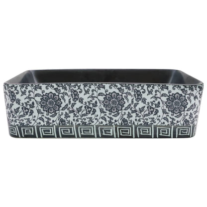 Lavabo Appoggio Nero e Blu Rettangolare 46x35,5x13 cm Ceramica | homemem39