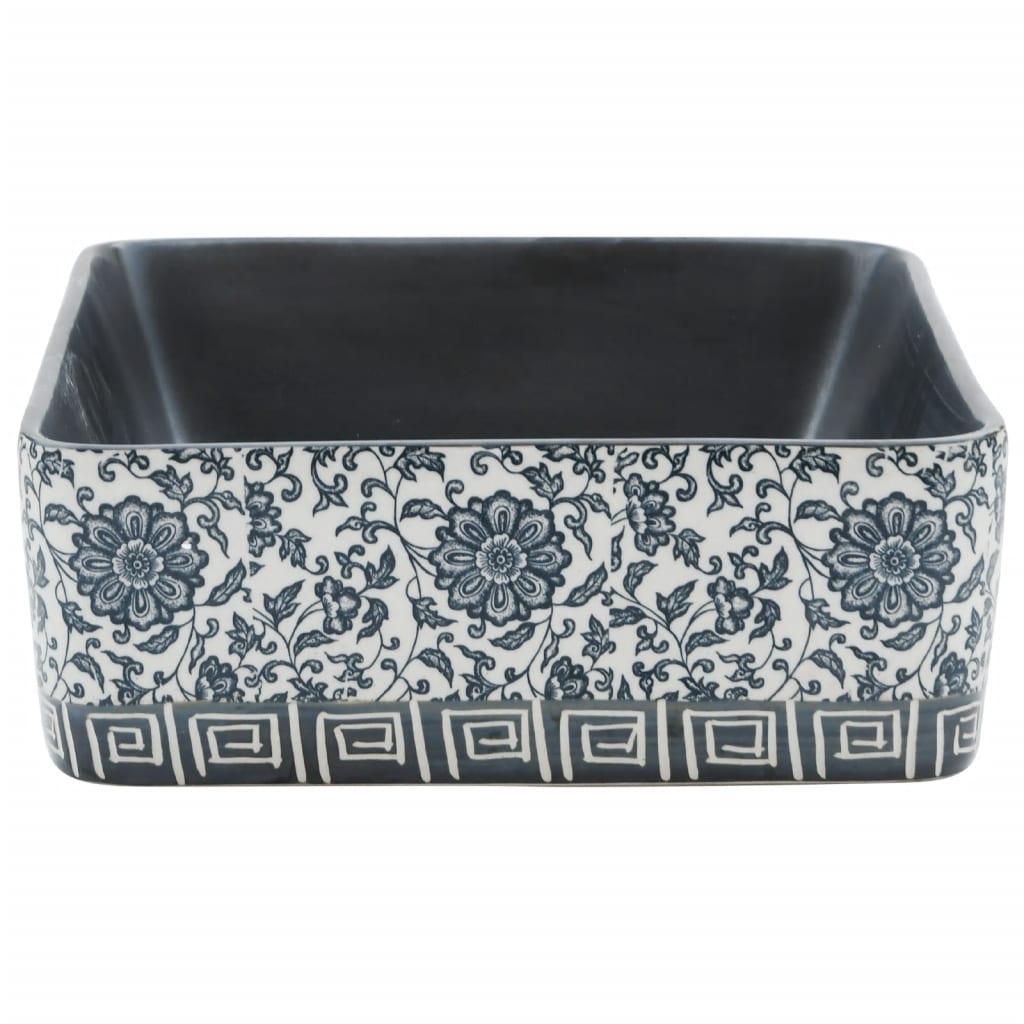 Lavabo Appoggio Nero e Blu Rettangolare 46x35,5x13 cm Ceramica | homemem39
