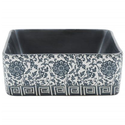Lavabo Appoggio Nero e Blu Rettangolare 46x35,5x13 cm Ceramica | homemem39