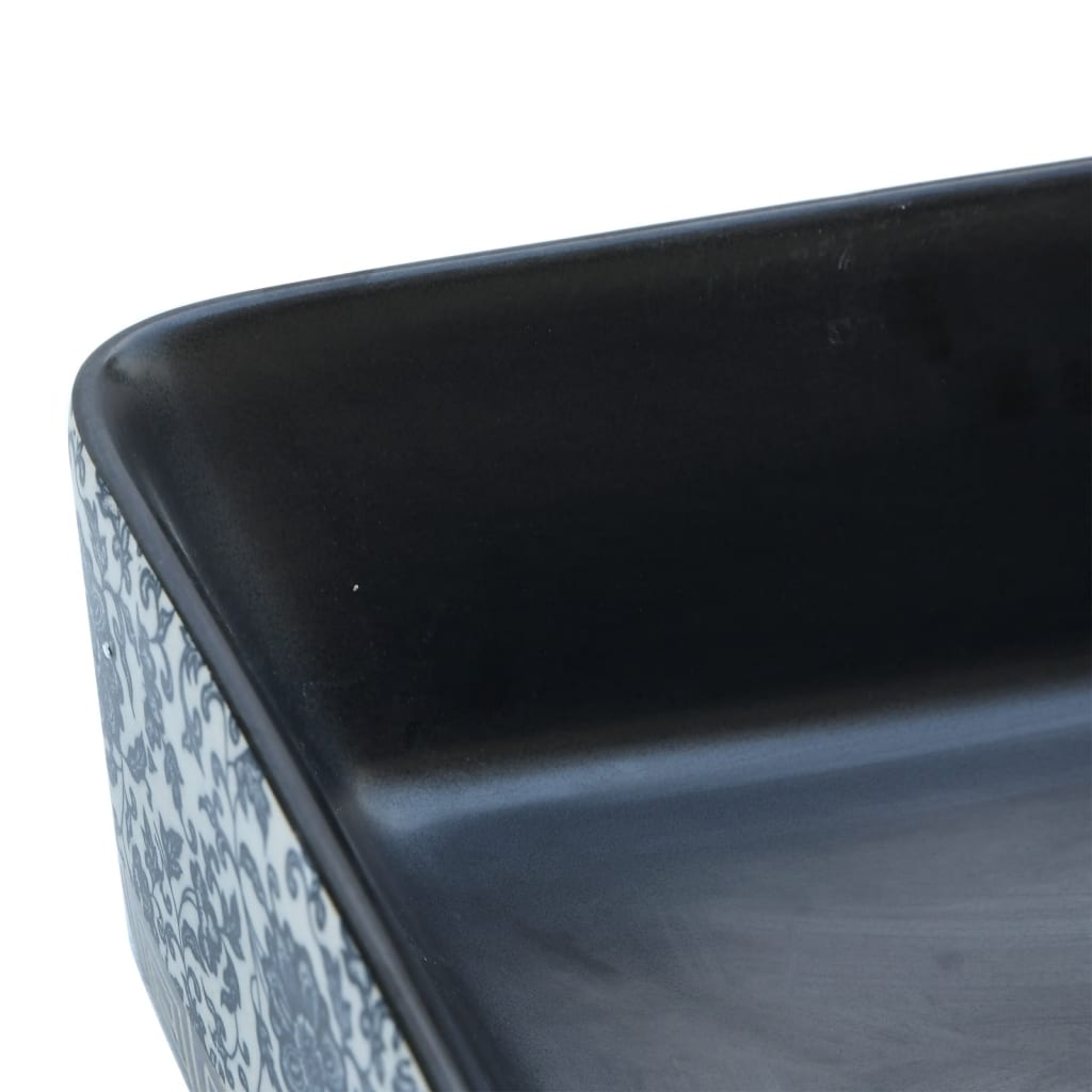 Lavabo Appoggio Nero e Blu Rettangolare 46x35,5x13 cm Ceramica | homemem39