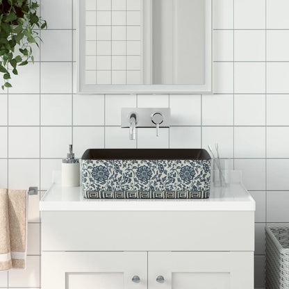 Lavabo Appoggio Nero e Blu Rettangolare 46x35,5x13 cm Ceramica | homemem39