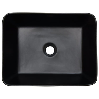 Lavabo Appoggio Nero Marrone Rettangolare 46x35,5x13cm Ceramica