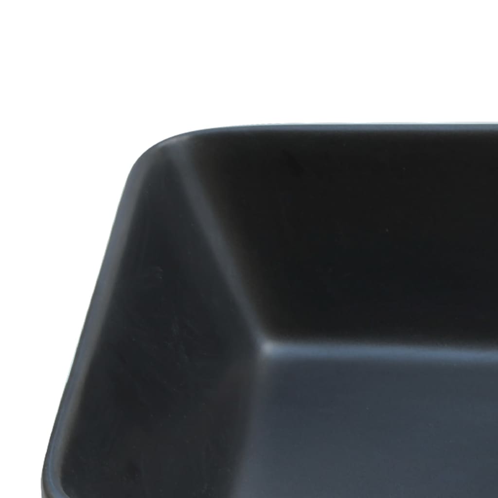 Lavabo Appoggio Nero Marrone Rettangolare 46x35,5x13cm Ceramica