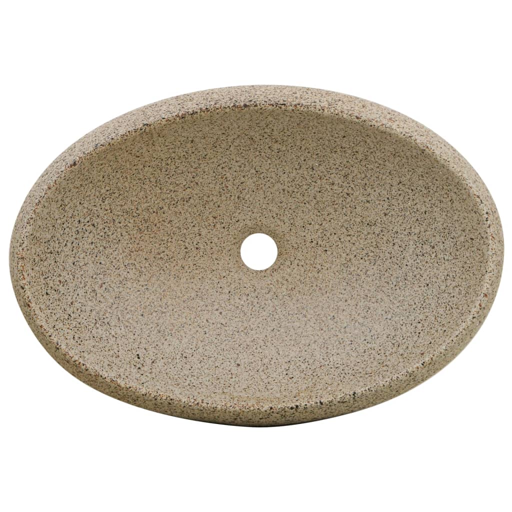 Lavabo da Appoggio Sabbia Ovale 59x40x15 cm Ceramica