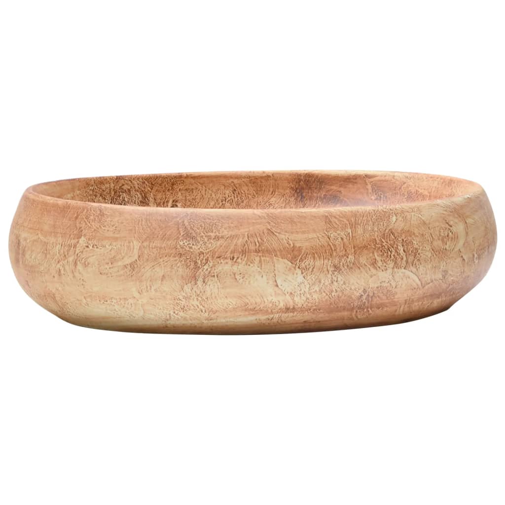 Lavabo da Appoggio Marrone Ovale 59x40x15 cm Ceramica